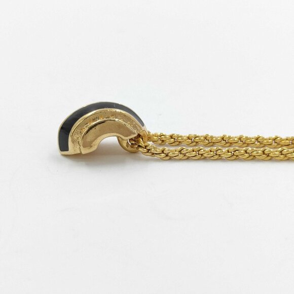 Christian Dior Vintage Enamel & Crystal Pendant Necklace - Picture 4 of 7